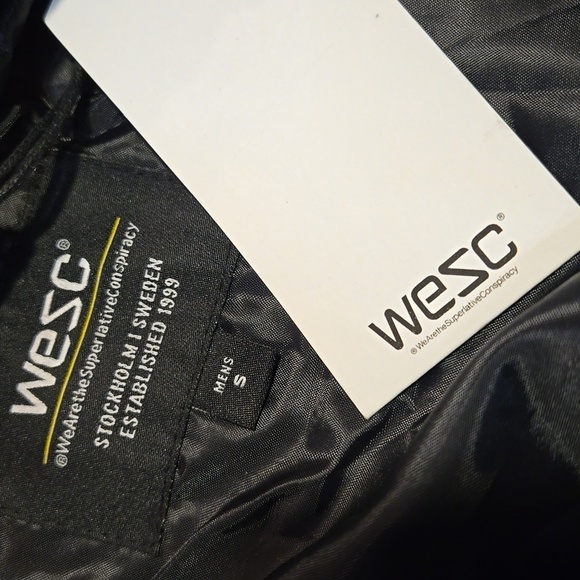 WeSC Vegan Landscape Puffer Jacket with High Collar Quilted Design Size Small - Picture 9 of 16